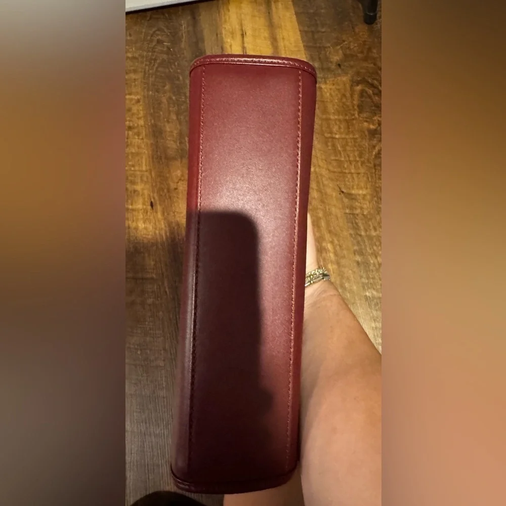 Cartier Vintage Burgundy Leather Cosmetic/Toiletry Pouch